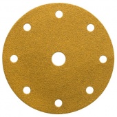 Шлифовальный круг GOLD B312T 150 мм на липучке, 9 отв, золотистый