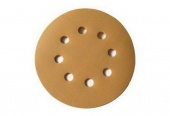 Шлифовальный круг GOLD B312T 125 мм на липучке, 8 отв, золотистый